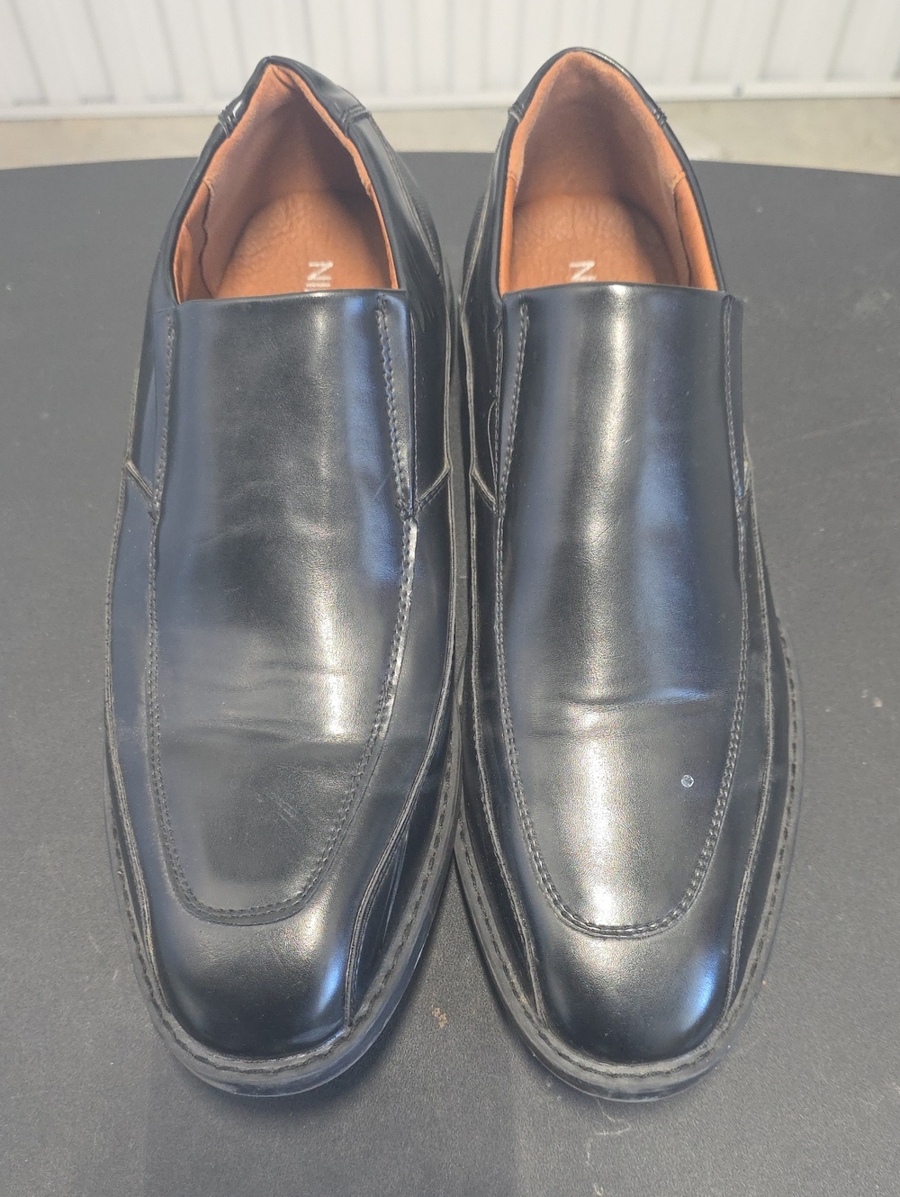 Nine West Men's Black Leather Slip-On Loafers